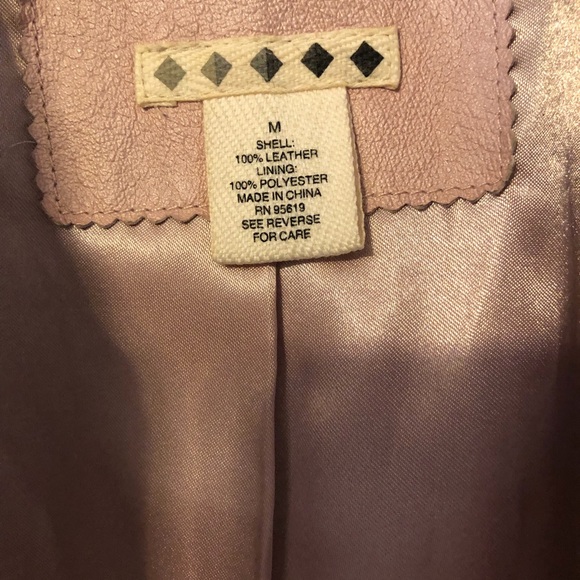 Leather Pink Satin Finish jacket - Picture 4 of 4